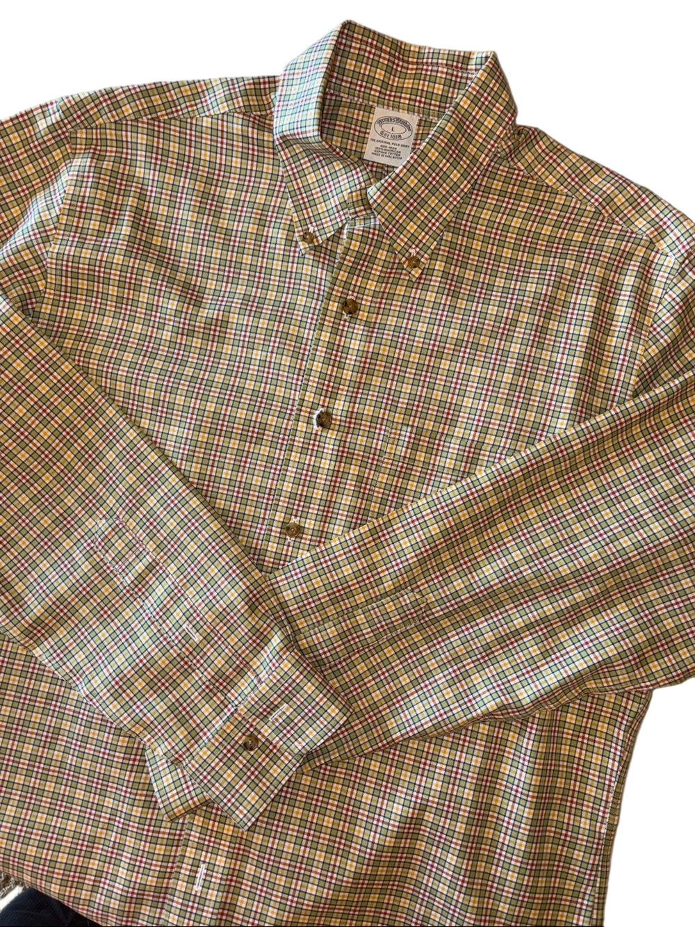 Brooks Brothers Mens Large Plaid Long Sleeve Button Down Shirt